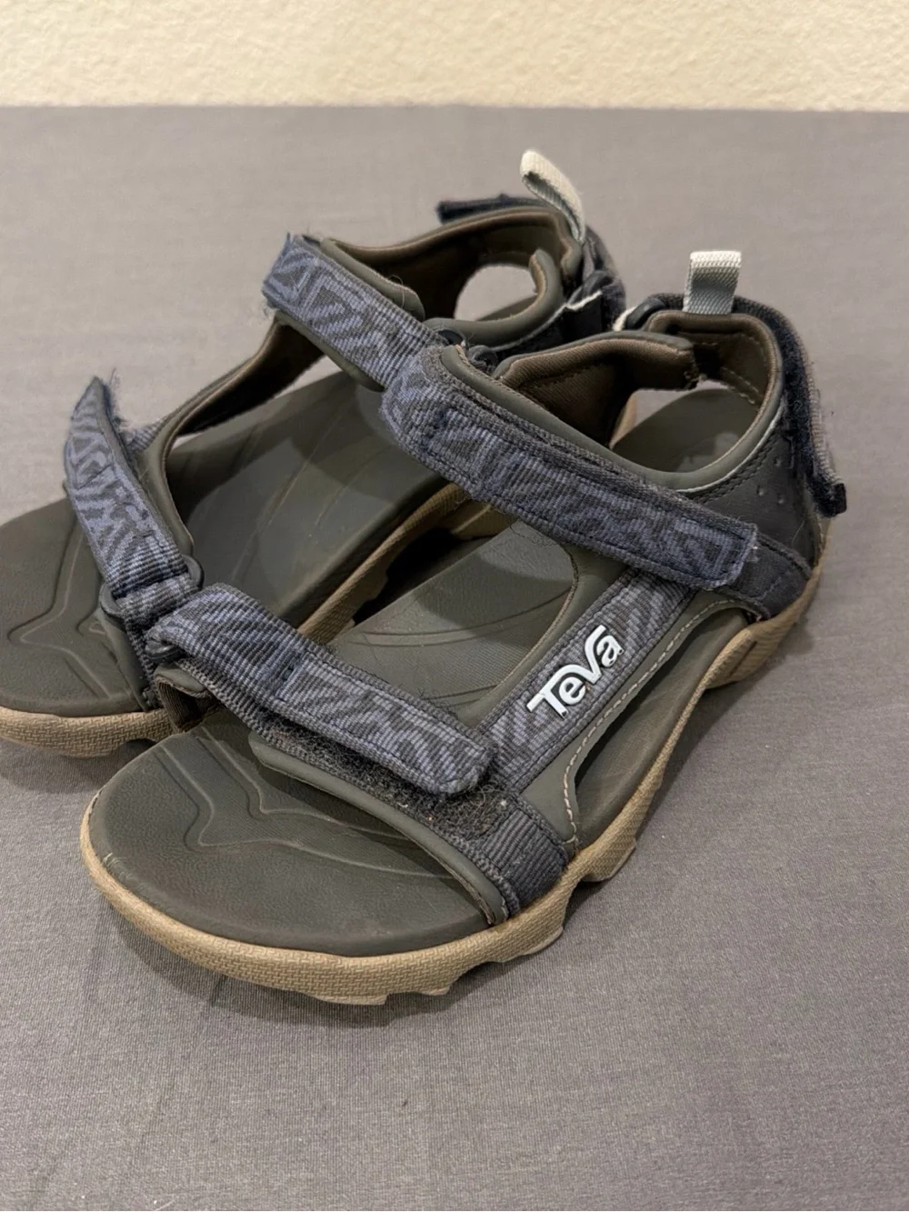 Teva Dark Gray and Blue Strappy Adventure Sandals